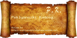 Peklyanszki Kadosa névjegykártya